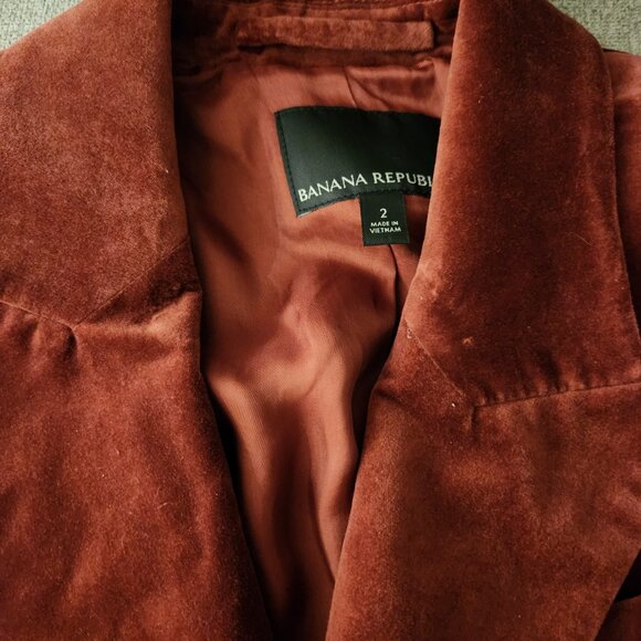 Banana Republic Veluro Oversized Blazer Double Breasted Velvet Red - Picture 8 of 12